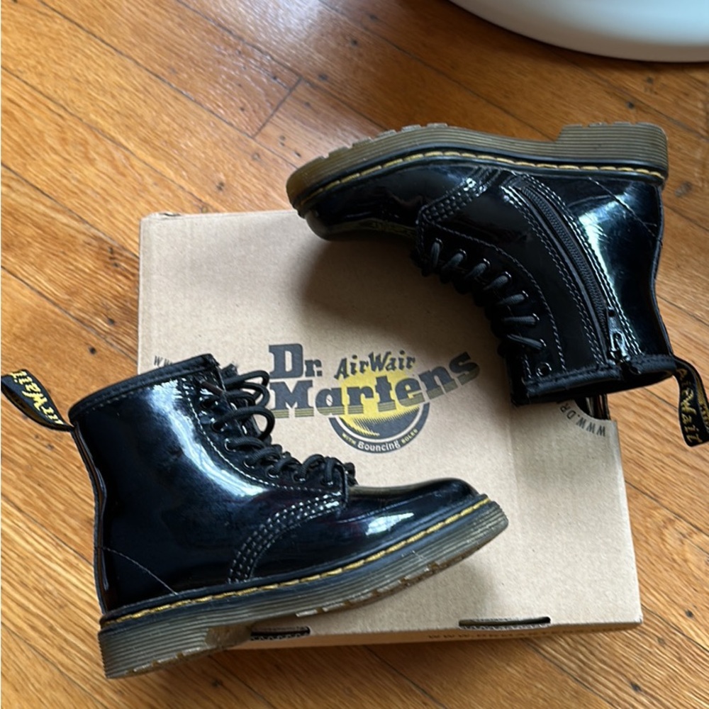 Toddler Dr. Marten Size 8 Black Patent Leather Boots